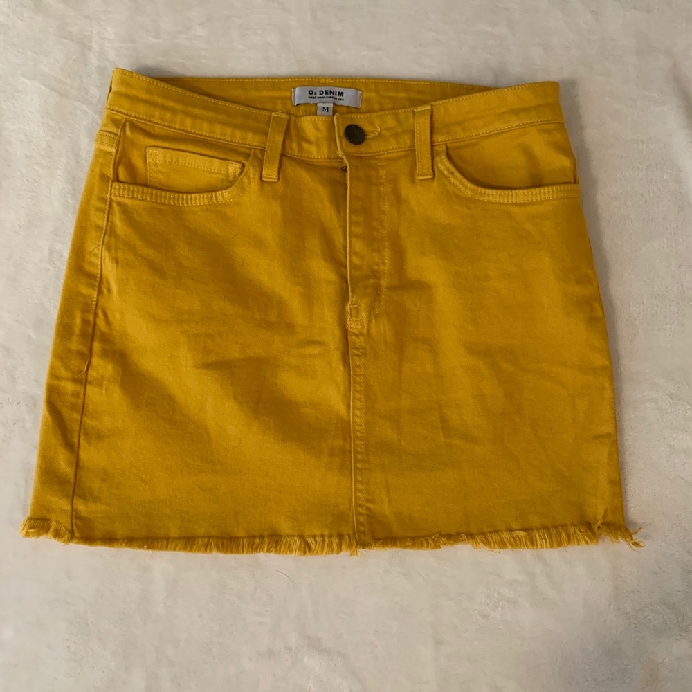 Mustard Soft Denim Skirt